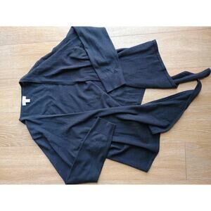 Garnet Hill 100% cashmere open front cardigan sweater L quiet Luxury Old money